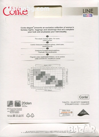 Чорапогащник фигурален Conte Line Fantasy 20 den, снимка 2 - Бельо - 54056613