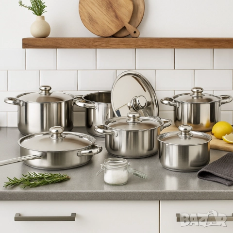 Професионален комплект тенджери Zeiplteir - 12 части, снимка 4 - Прибори за хранене, готвене и сервиране - 51947664