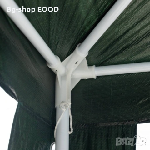 Шатра, За градина, Тераса, Метална рамка, 4 стени, С прозорци, Зелена, 4x3x2.6 м, снимка 5 - Други - 53892194