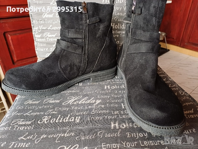 Мъжки черни боти , снимка 2 - Мъжки боти - 52087607