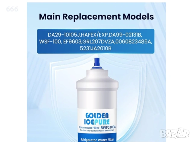 Филтър за вода за хладилници, комплект от 3 броя, Golden Icepure, съвместим със Samsung., снимка 4 - Други стоки за дома - 53168973