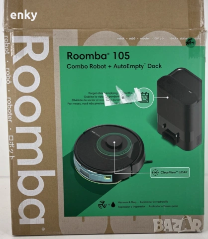 Робот прахосмукачка  iRobot Roomba 105 Combo + AutoEmpty Dock, снимка 3 - Прахосмукачки - 53561571