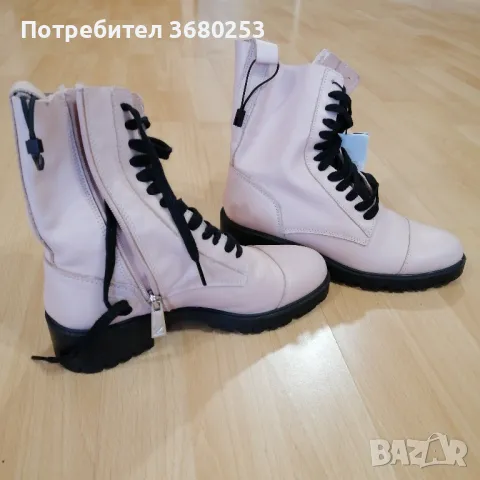 Дамски кожени боти Zara 36 номер, снимка 1 - Дамски боти - 47137078