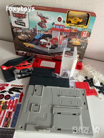 Паркинг с път, кола и хеликоптер - Макуин, McQueen, Cars, снимка 8 - Коли, камиони, мотори, писти - 51783300