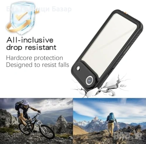 Нов Калъф iPhone 17 Air водоустойчив 360° ударо/прахоустойчив черен кейс Айфон, снимка 4 - Калъфи, кейсове - 53692205