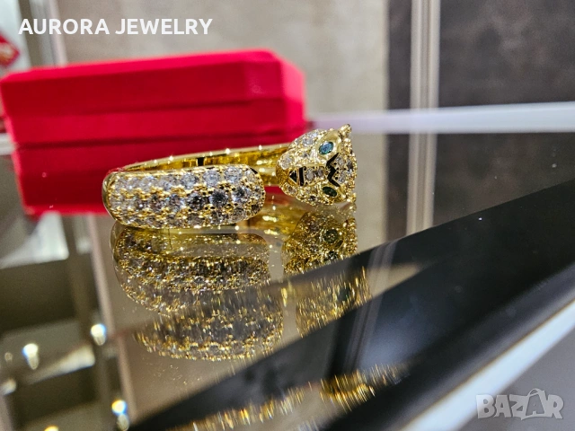 CARTIER Panthere de Cartier Gold Paved Diamonds Дамски Пръстен, снимка 5 - Пръстени - 53238152