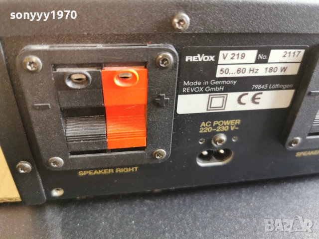 REVOX V 219 STEREO AMPLIFIER-MADE IN GERMANY-ВНОС SWISS 2801261904, снимка 4 - Ресийвъри, усилватели, смесителни пултове - 53261293