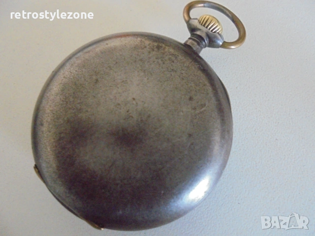 № 8563 Стар джобен часовник – военен стил, снимка 3 - Антикварни и старинни предмети - 54101594