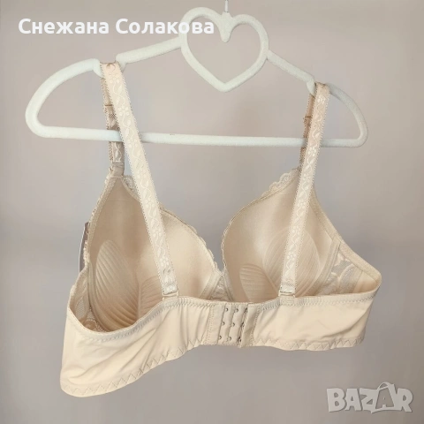 Луксозен бежов дантелен сутиен , снимка 3 - Бельо - 53449335