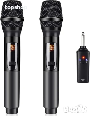 Безжични микрофони Kithouse K380S 2,4 GHz, безжичен микрофон за пеене, DJ, караоке, партита