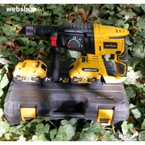 НОВ!! Акумулаторен перфоратор KraftRoyal 36V 8Ah с 2 батерии и Куфар, снимка 4 - Перфоратори - 49940395