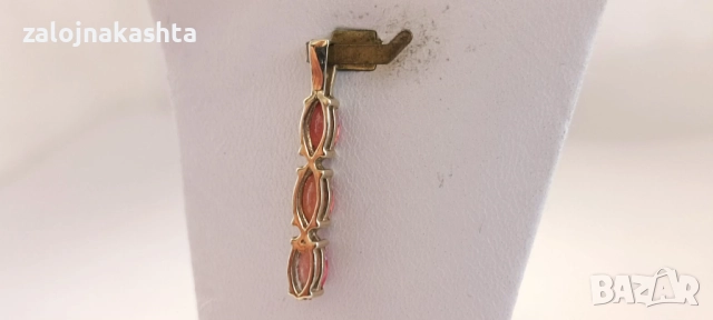 Нова Златна висулка с гранат-1,12гр/14кр, снимка 6 - Колиета, медальони, синджири - 52838304