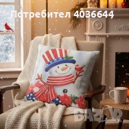 Коледни декоративни калъфки за възглавници – 7 уникални празнични дизайна, 45×45 см - 6бр в комплект, снимка 6 - Декорация за дома - 52076961