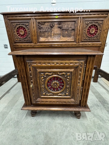 Спалня и едно нощтно шкафче от дъбов масив, снимка 6 - Спални и легла - 53730731