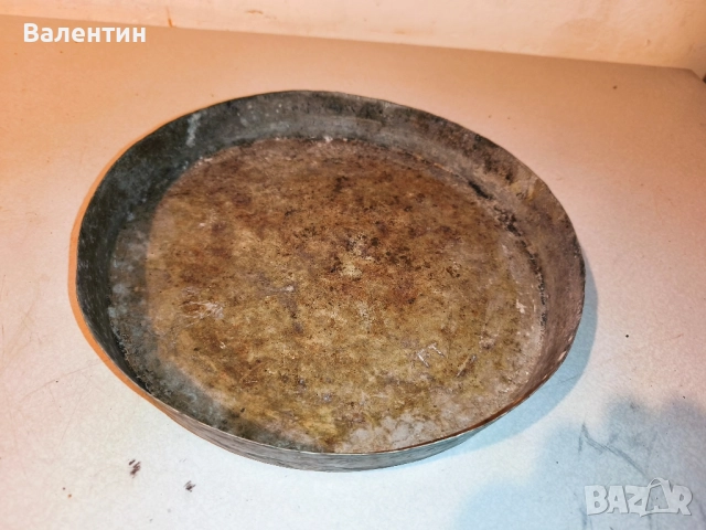 Стара бакърена тава с ПЕЧАТ, снимка 6 - Антикварни и старинни предмети - 52540116