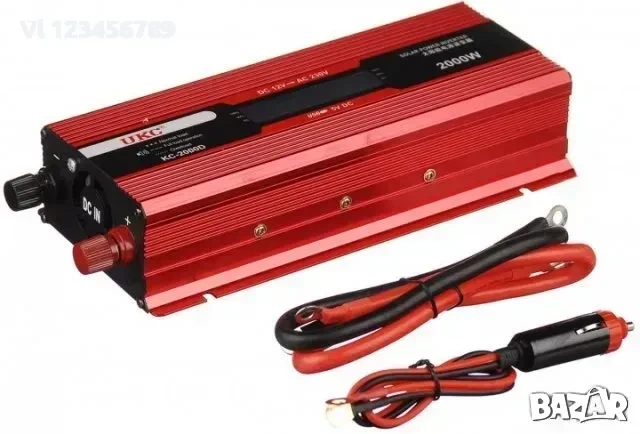 UKC инвертор KC-2000D, 12V-220V, 2000W - с дисплей, снимка 2 - Аксесоари и консумативи - 53843361