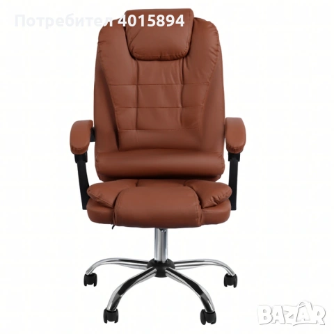 Ергономичен офис стол с лумбална опора от еко кожа – комфорт за дълги часове без болки, снимка 2 - Столове за офис - 53159041