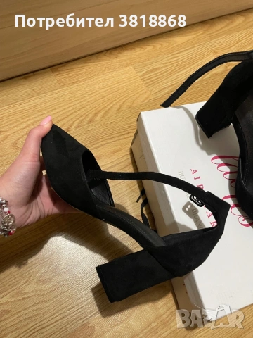 Черни матови токчета на дебел ток, снимка 4 - Дамски обувки на ток - 53889910