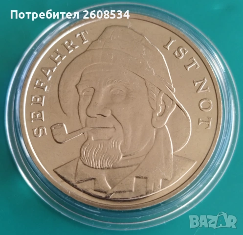 ПЛАКЕТ ГЕРМАНИЯ 1976 ГОДИНА 🚢⛵️ВЕТРОХОДЕН КОРАБ⛵️🚢, снимка 2 - Нумизматика и бонистика - 53110557