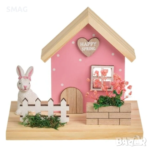 Великденска настолна дървена декоративна къща, 15x10x13 см_1248349, снимка 5 - Декорация за дома - 54226688