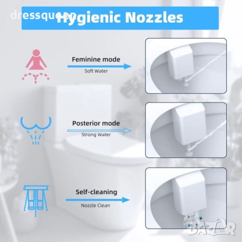 4672 Универсален биде накрайник с двойна функция и автоматично прибиране на дюзите, снимка 3 - Други - 53823543