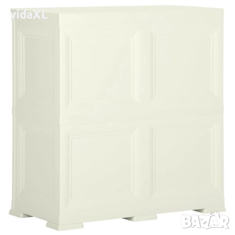 vidaXL Пластмасов шкаф, 79x43x85,5 см, дървен дизайн, ванилов лед(SKU:340595), снимка 2 - Шкафове - 52569430
