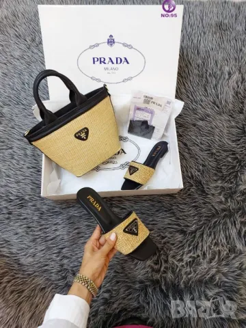 дамска чанта и чехли prada milano , снимка 1 - Чанти - 46939278