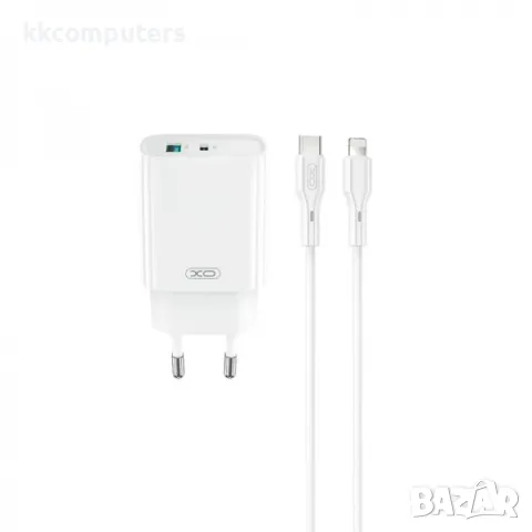 Зарядно/Адаптер 220V / XO-CE30 30W / PD, USB QC 3.0 / + Type-C - Lightning Кабел / Бял / Баркод : 45, снимка 1 - Оригинални зарядни - 47732735