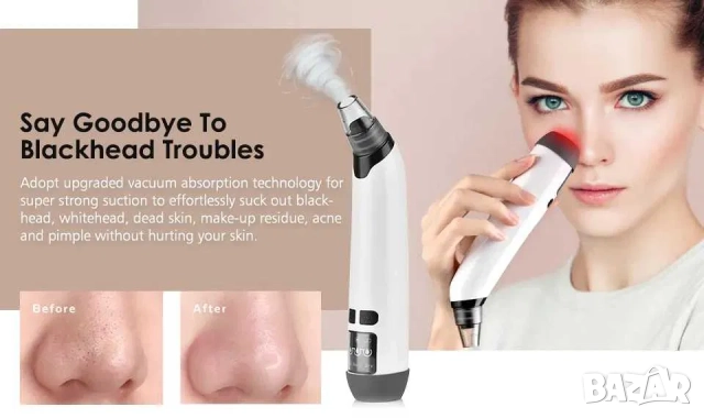 Вакуум Уред за почистване на черни точки по лицето с горещ компрес, снимка 6 - Други - 52198268