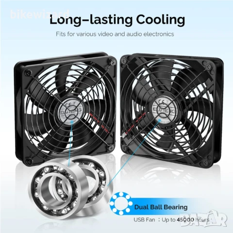 ELUTENG 2 в 1 охлаждащ вентилатор 140 мм 5V USB вентилатор, 14 см двоен НОВ, снимка 3 - Друга електроника - 51282466