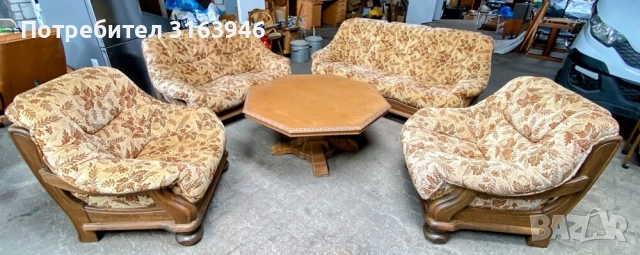 Холна гарнитура от масив ,комплект 5 части (2 дивана, 2 кресла, маса), снимка 2 - Дивани и мека мебел - 51718815