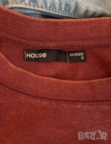 Тъмно червена блуза с къс ръкав от House, снимка 2 - Тениски - 52282840