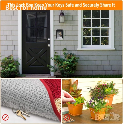 Кутия за заключване за стена, 4-цифрена комбинирана ключалка, кутия за ключове за къща, снимка 6 - Други стоки за дома - 53695994