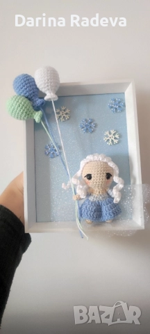 Рамка с Елза амигуруми , снимка 5 - Други - 52308982