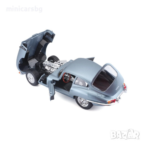 1:18 Метални колички: Jaguar "E" Coupe (1961) - Bburago, снимка 4 - Колекции - 44943163