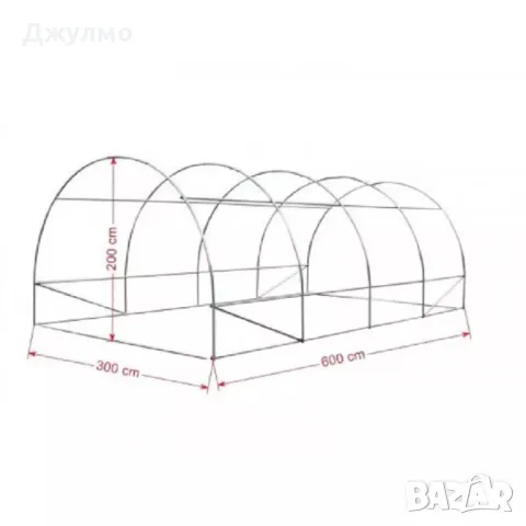 Оранжерия / Парник с 2 врати и 12 прозореца - 600х300х200 см. 6х3х2 м., снимка 5 - Оранжерии - 49061233