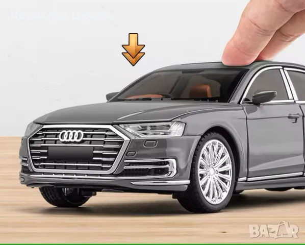 Премиум Метална количка AUDI A8 1:24 , снимка 7 - Коли, камиони, мотори, писти - 46953793