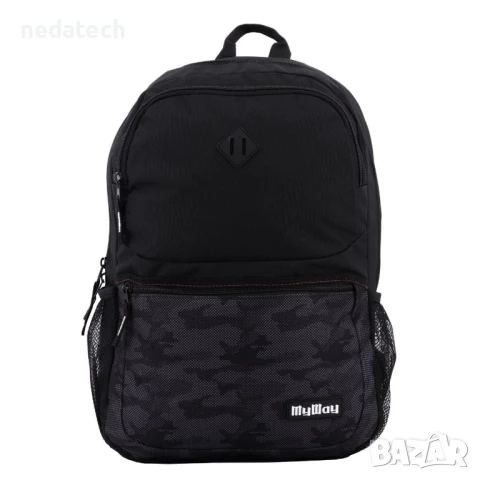 Ученическа раница My Way, Черен, 33x13x46 см.