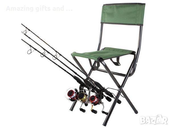 Риболовен стол с облегалка и държач за въдица, снимка 5 - Водни спортове - 46430527