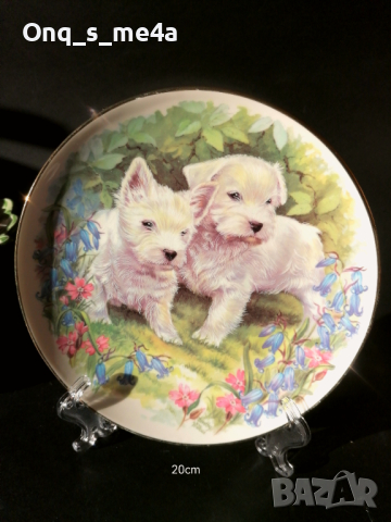 Декоративна чиния с кученца 🐶, снимка 1 - Декорация за дома - 44949320