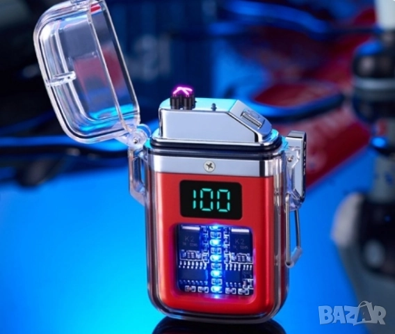 Елегантна прозрачна ветроустойчива запалка с LED светлинки, снимка 2 - Други стоки за дома - 52591951