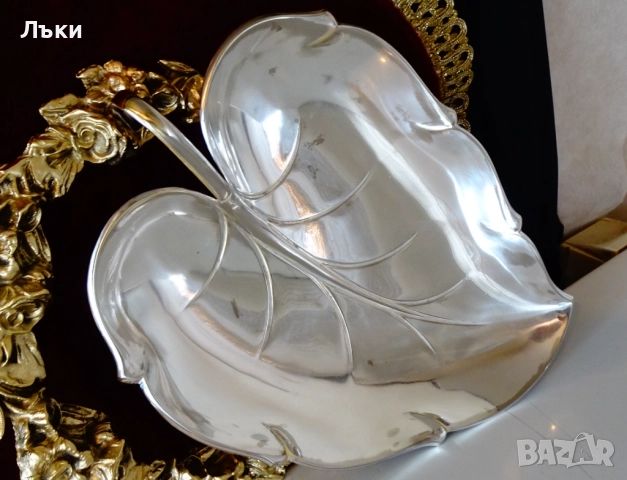 Посребрена фруктиера Листо на Hoka Germany. , снимка 2 - Антикварни и старинни предмети - 52776988