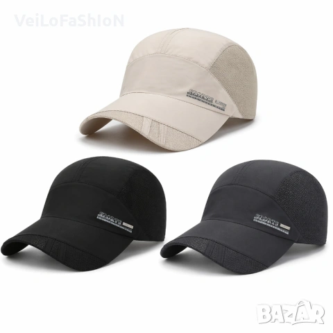 Нова дишаща шушлякова шапка с козирка SPORT, в три цвята