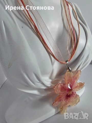 Нежно колие с естествен цвят на орхидея Камбрия. , снимка 8 - Колиета, медальони, синджири - 53737894