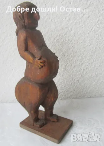 Стара дървена фигура, дърворезба, снимка 1