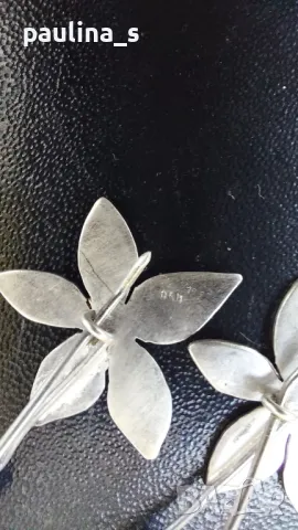 Vintage / Два броя обеци / Много рядка находка / Висящи сребърни обеци , снимка 15 - Обеци - 40827827