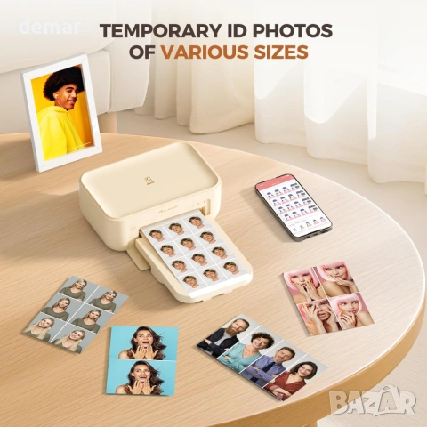 iDPRT фото принтер 4x6 с WiFi, 108 листа и 2 касети, термосублимация, снимка 7 - Принтери, копири, скенери - 54014444