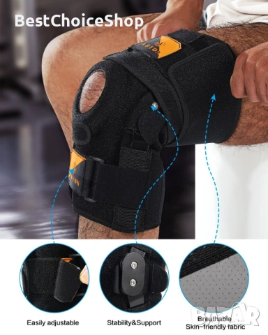 Ортеза - Наколенка с панта Регулируема поддръжка с подобрени стабилизатори – XXL, снимка 2 - Ортези и протези - 54020393