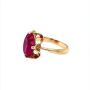 Златен дамски пръстен с рубин 3,65гр. размер:53 14кр. проба:585 модел:24804-1, снимка 2