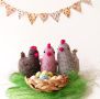 Великденска декорация, плетени кокошки, играчки ръчна изработка 